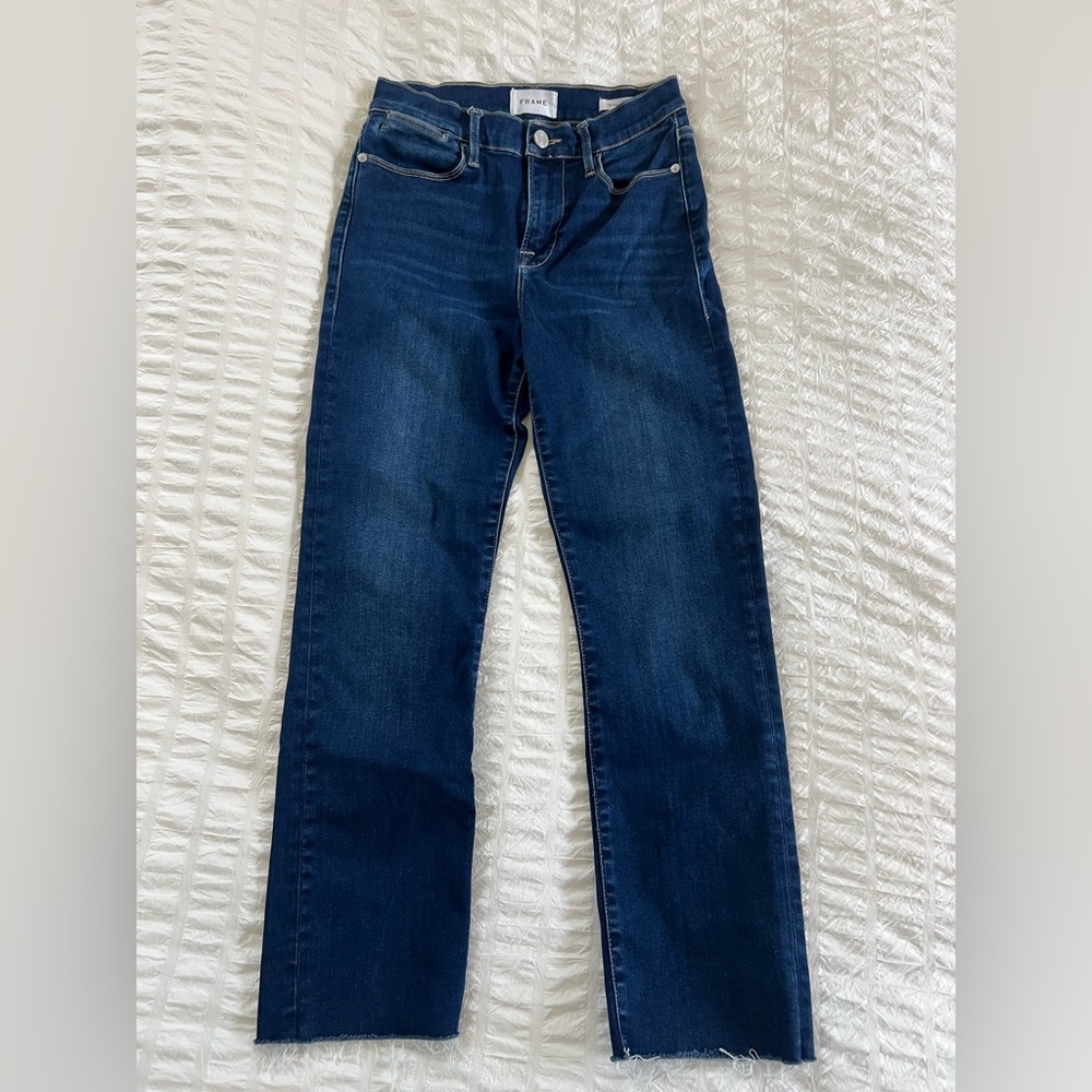 FRAME Le High Straight Women's Jeans 28 Raw Hem Ankle